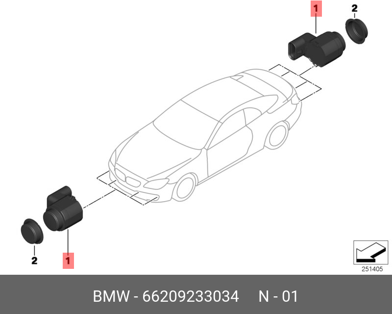 66209233034 BMW Ультразвуковой датчик Space серый