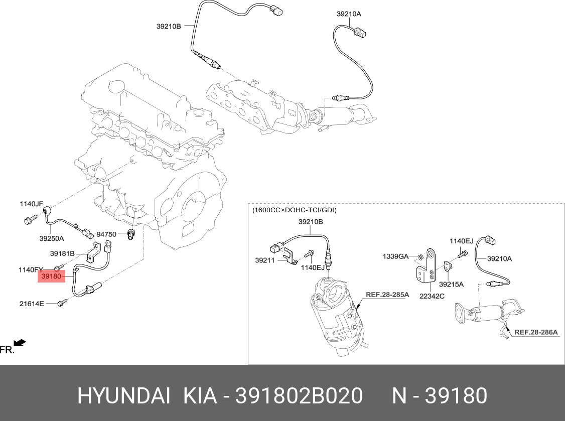 39180-2B020 HYUNDAI KIA Датчик положения коленвала