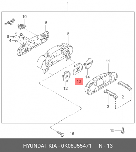 0K08J-55471 HYUNDAI KIA Спидометр