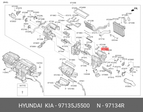 97135-J5500 HYUNDAI KIA Case-heater &| evaporator,rh