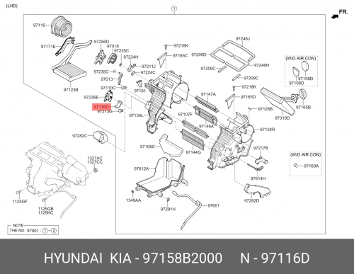 97158-B2000 HYUNDAI KIA Lever-temperature door