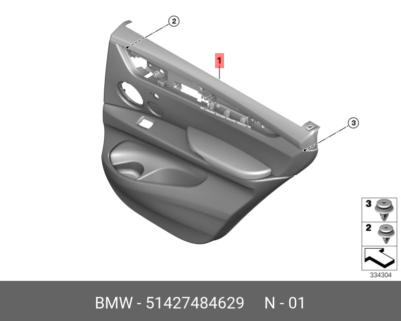 51427484629 BMW Обшивка двери кожа Л Зд