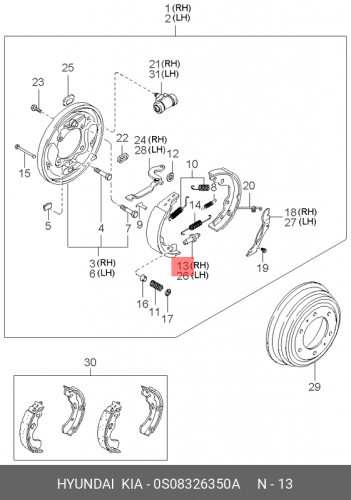 0S083-26350-A HYUNDAI KIA Adjuster assy,rh single tire