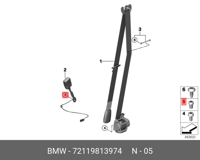 72119813974 BMW Болт с шестигранной головкой