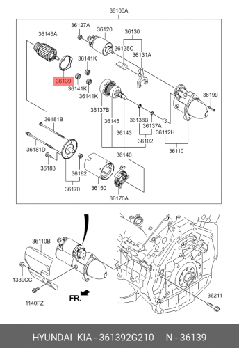 36139-2G210 HYUNDAI KIA Набивка-стартер