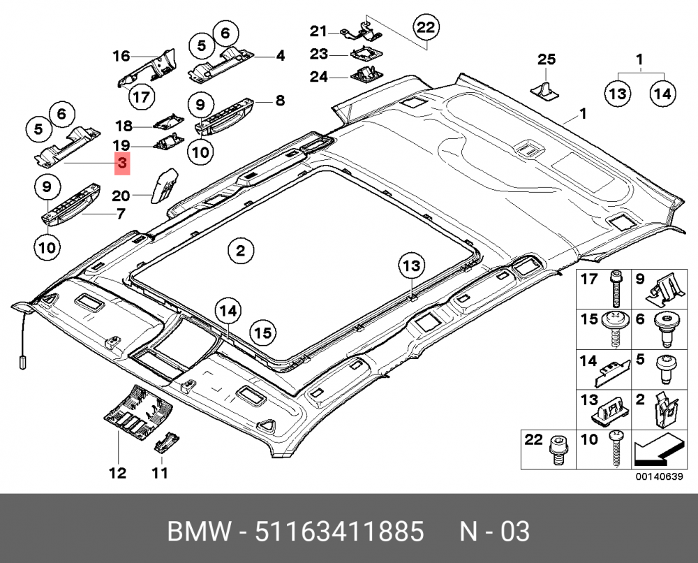 51163411885 BMW Держатель на поручне Л Пд