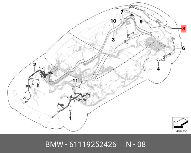 61119252426 BMW Ремонтный пучок проводов багажн.двери Л