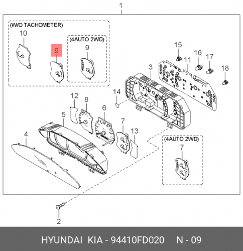 94410-FD020 HYUNDAI KIA Измеритель уровня топлива