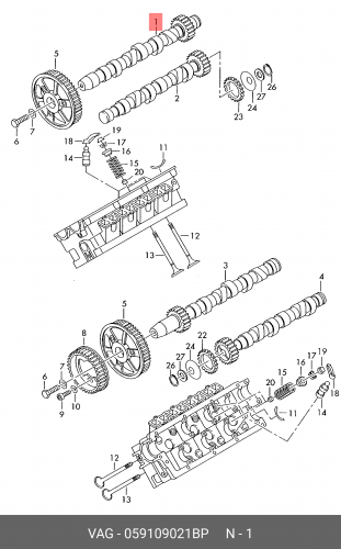 059109021BP VAG Распределительный вал