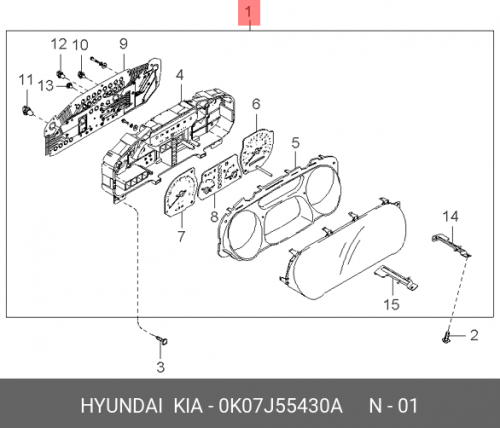 0K07J-55430-A HYUNDAI KIA Счетчик-комбинир.