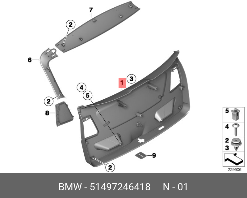 51497246418 BMW Облицовка багажной двери Нж