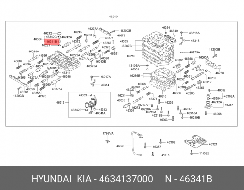 46341-37000 HYUNDAI KIA Держатель-корпус клапана маслопровода акпп