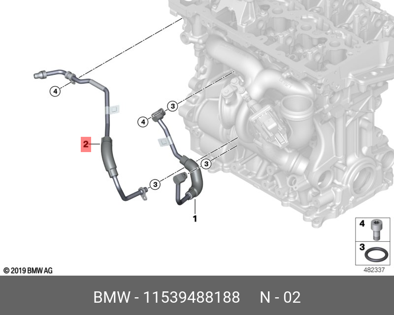 11539488188 BMW Линия турбо-шланг
