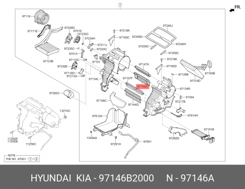 97146-B2000 HYUNDAI KIA Дверь в сборе-вентиляция