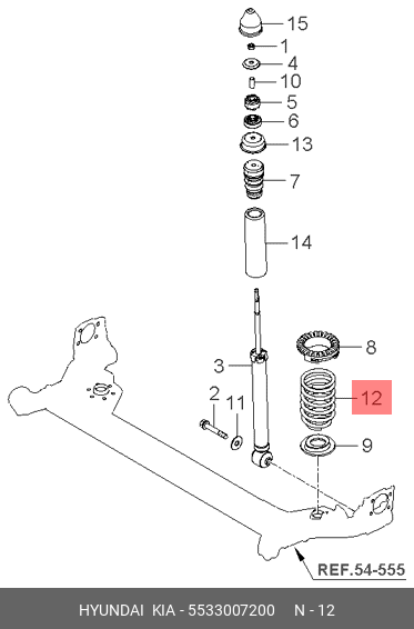 55330-07200 HYUNDAI KIA Пружина задней подвески