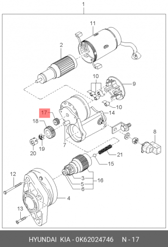 0K620-24746 HYUNDAI KIA Ведущая шестерня poong sung