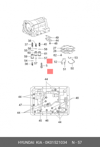 0K015-21034 HYUNDAI KIA О-кольцо