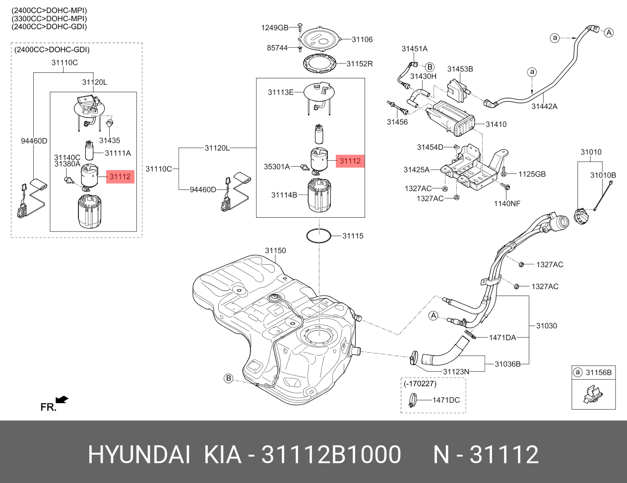 31112-B1000 HYUNDAI KIA Топливный фильтр