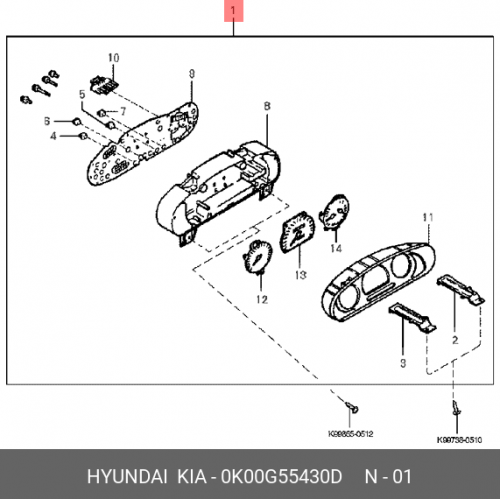 0K00G-55430-D HYUNDAI KIA Счетчик-комбинир. kmc