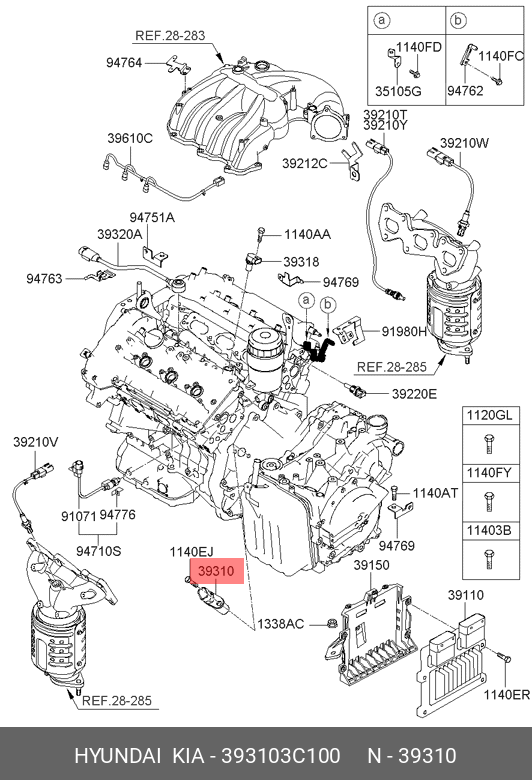 39310-3C100 HYUNDAI KIA Датчик угла наклона коленвала