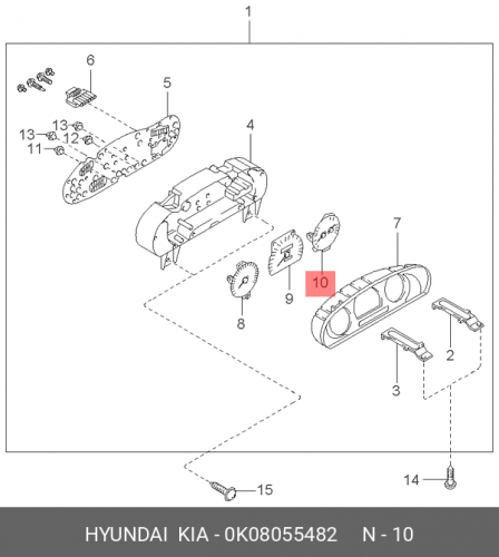 0K080-55482 HYUNDAI KIA Счетчик-комбинир.