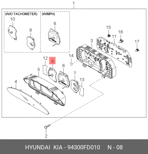94300-FD010 HYUNDAI KIA Тахометр