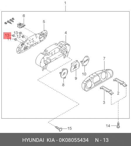 0K080-55434 HYUNDAI KIA Лампа 3w