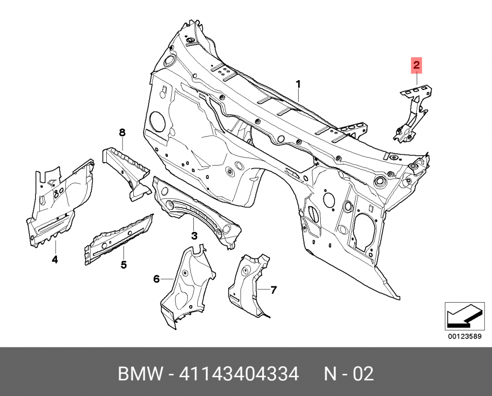 41143404334 BMW Опора рулевой колонки