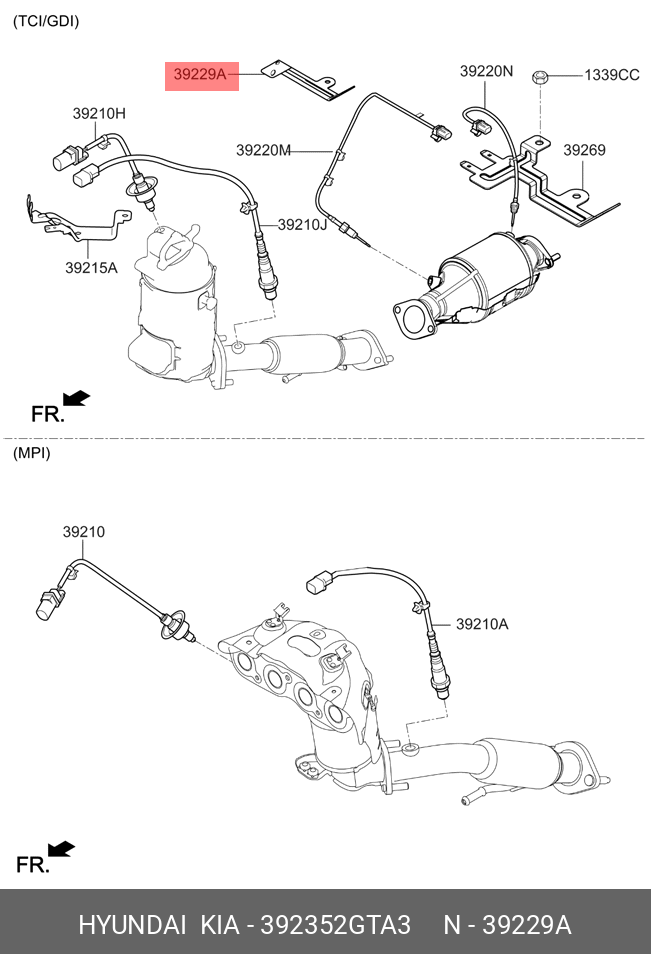 39235-2GTA3 HYUNDAI KIA Bracket-exhaust temp. sensor