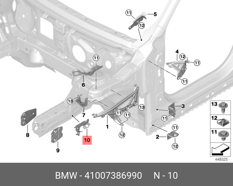 41007386990 BMW Держатель тормозного шланга П