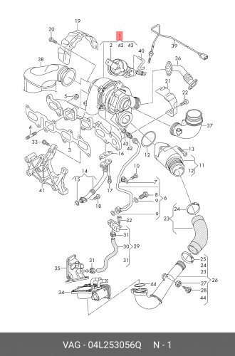 04L253056Q VAG Выпускной коллектор с турбонагнетателем