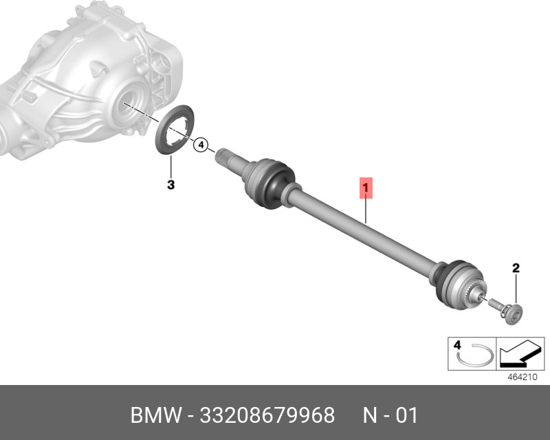 33208679968 BMW Выходной вал П Зд