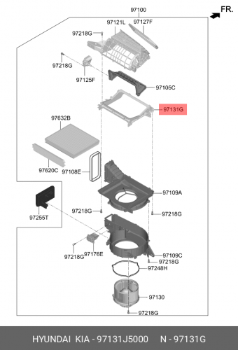 97131-J5000 HYUNDAI KIA Case-inlet duct,lwr