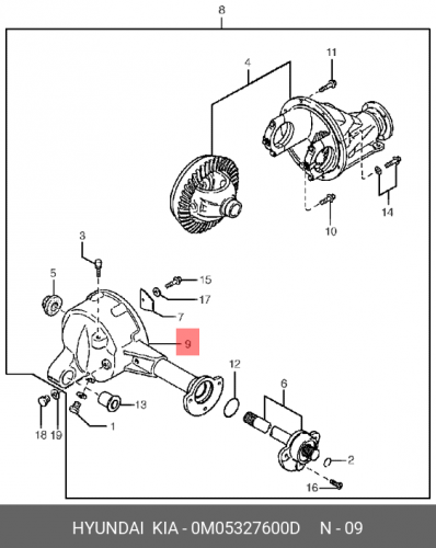 0M053-27600-D HYUNDAI KIA Casing assy-differential