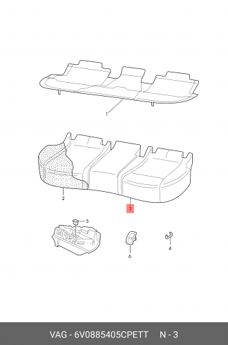 6V0885405CPETT VAG Серый