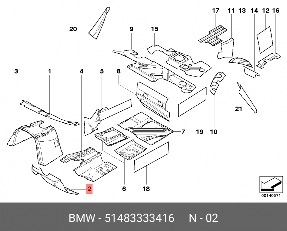 51483333416 BMW Шумоизолир.покрытие щита передка П