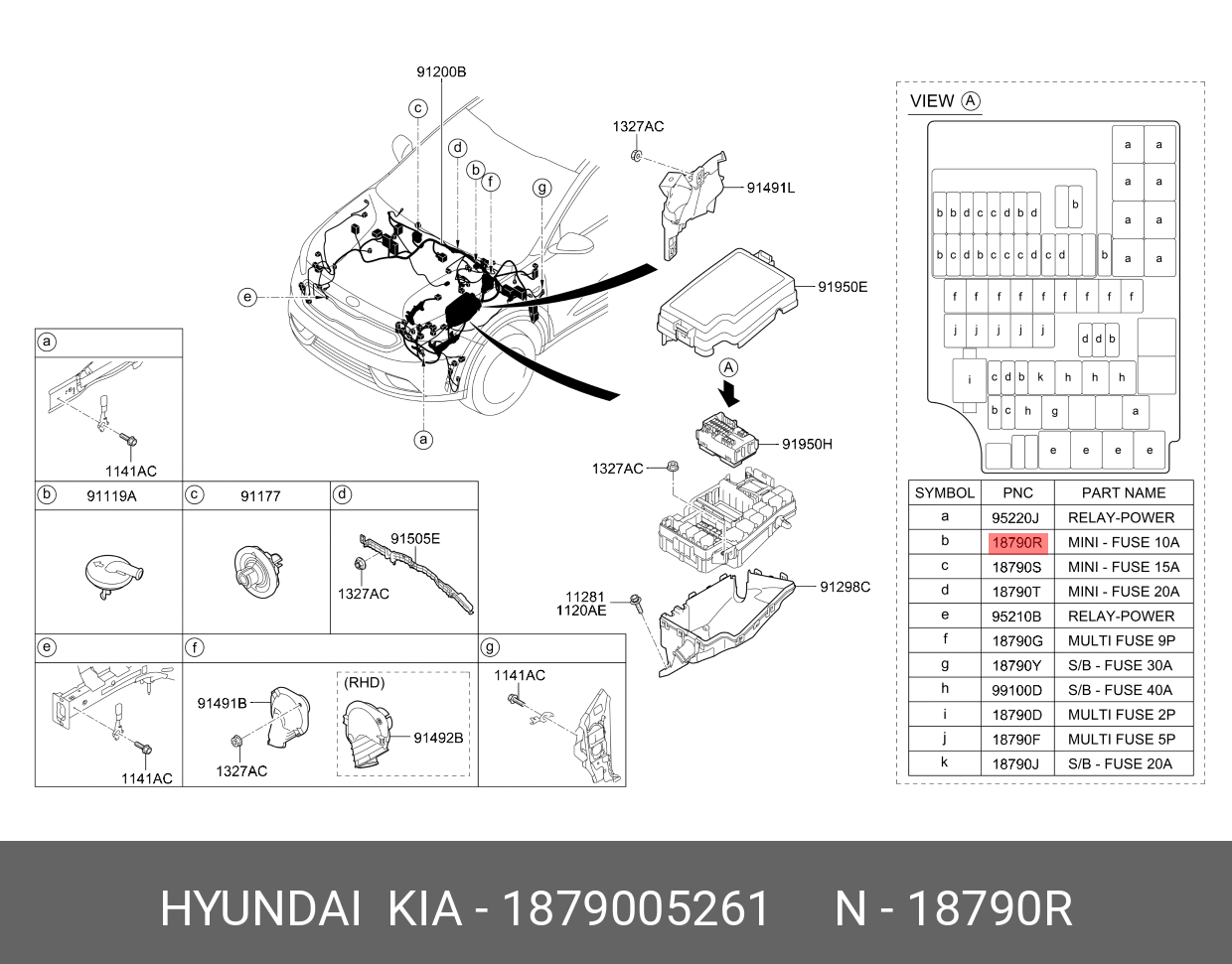 18790-05261 HYUNDAI KIA Fuse-micro 10a