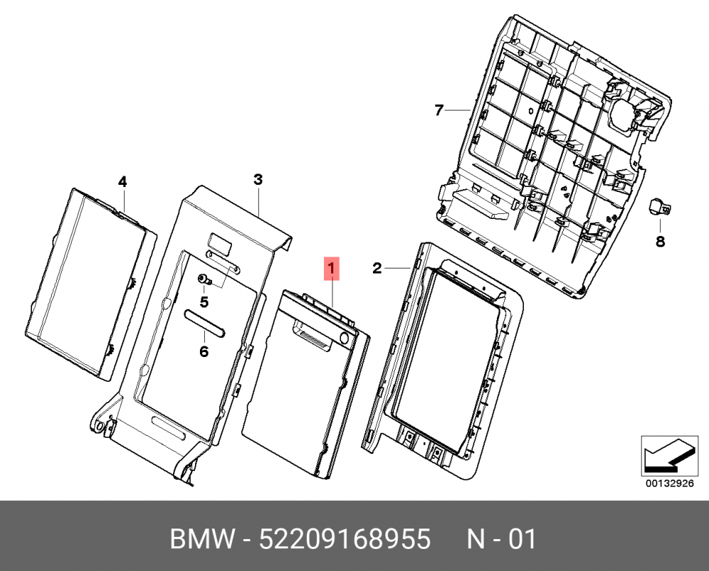 52209168955 BMW Кассета чехла для перевозки лыж