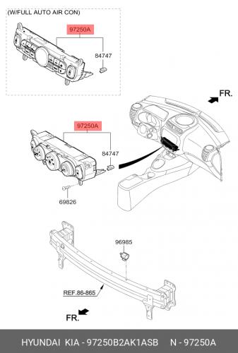 97250-B2AK1-ASB HYUNDAI KIA Контроллер-обогрев.