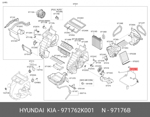 97176-2K001 HYUNDAI KIA Проводка вентилятора