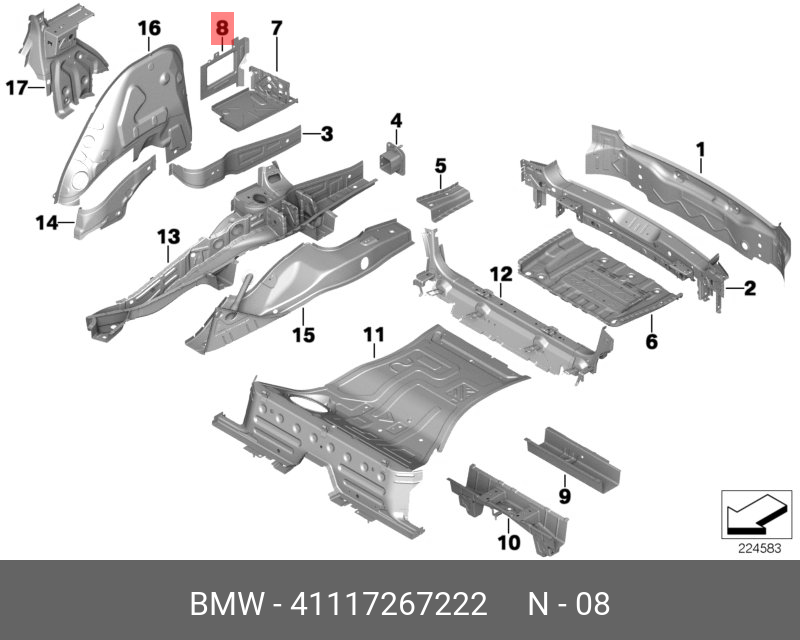 41117267222 BMW Надставка арки колеса П Зд