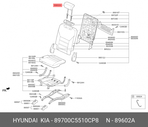 89700-C5510-CP8 HYUNDAI KIA Подголовник в сборе-3е