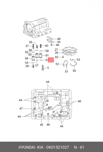 0K015-21027 HYUNDAI KIA Поршень аккумулятора atm