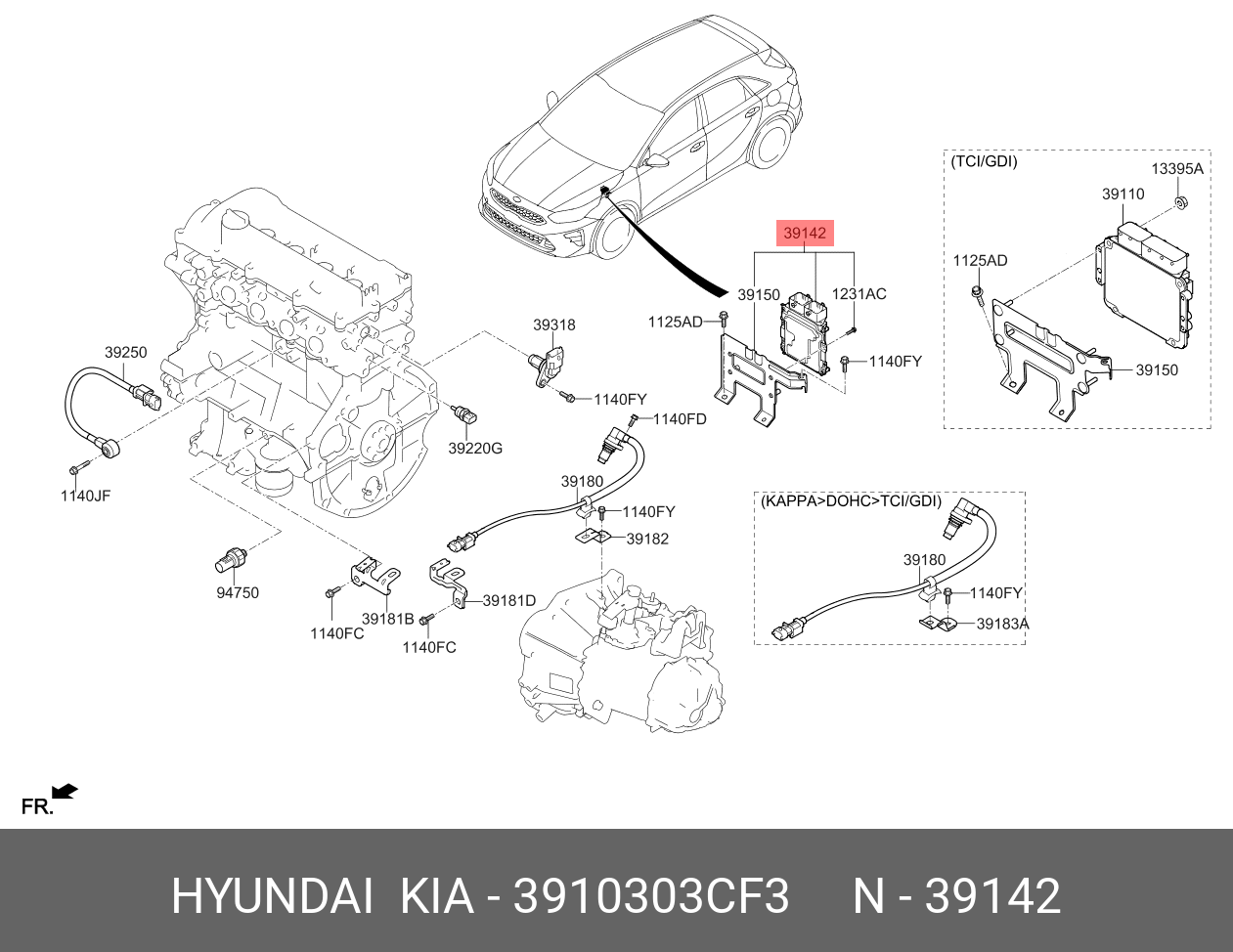 39103-03CF3 HYUNDAI KIA Кронштейн