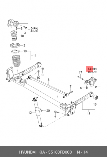 55180-FD000 HYUNDAI KIA Bracket assy-beam,rh