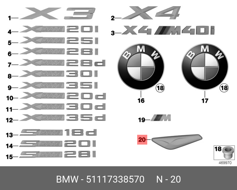 51117338570 BMW Декоративная накладка крыла П Пд