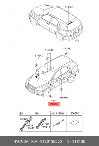 91801-3E050 HYUNDAI KIA Проводка двери, пер