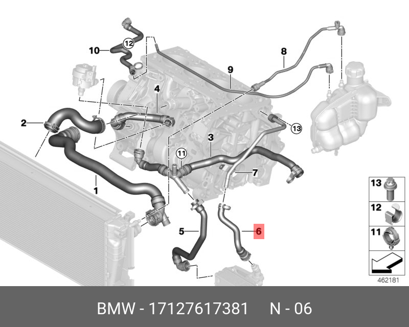 17127617381 BMW Шланг трансмиссион.масла теплообменник