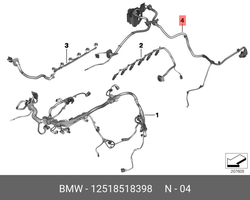 12518518398 BMW Жгут проводов двигатель/модуль КПП