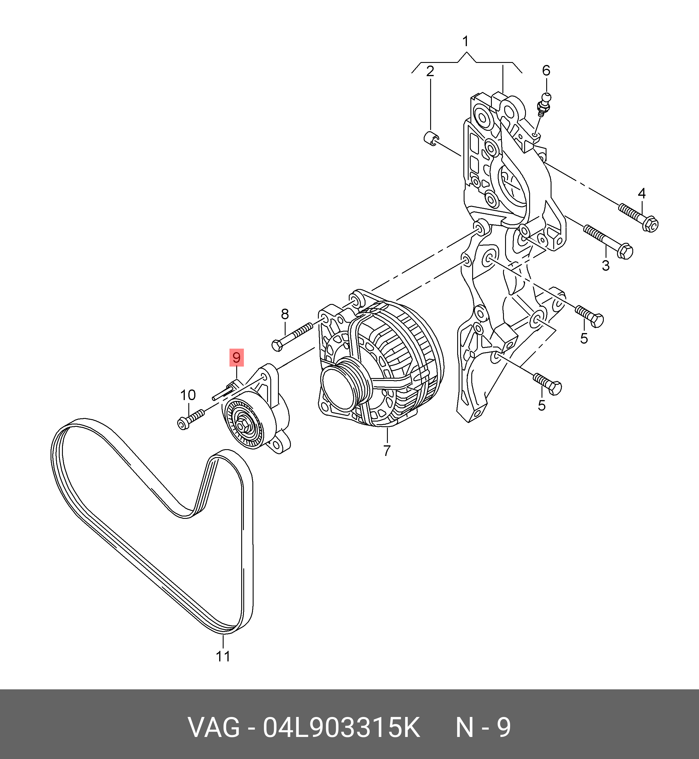 04L903315K VAG Натяжитель